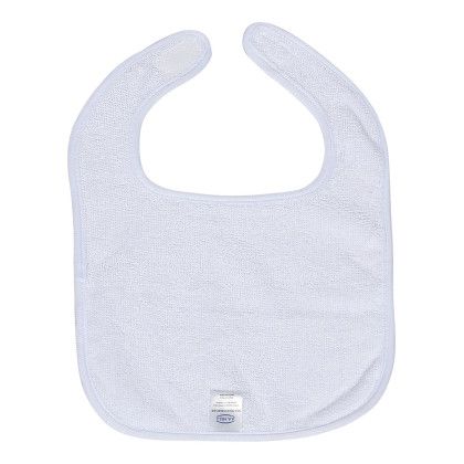Custom Silk Touch Baby Bib 10" x 13" 360GSM Poly/Cotton - Full Color - White Back View Custom Silk Touch Baby Bib 10" x 13" 360GSM Poly/Cotton - Full Color - White Back View