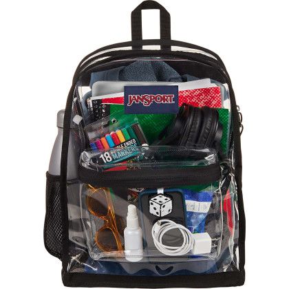 Custom JanSport Clear Backpack - Clear In Use