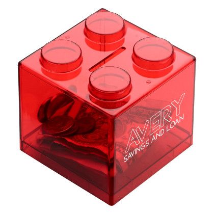 Custom Money Stack Coin Bank - Red Custom Money Stack Coin Bank - Red