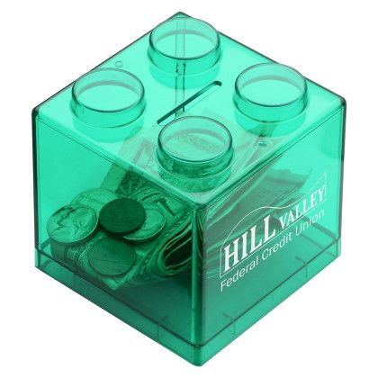 Custom Money Stack Coin Bank - Green Custom Money Stack Coin Bank - Green