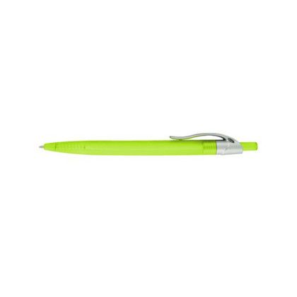Custom Preston Ballpoint Pen With Translucent Barrel & Silver Clip Click Pen - Lime Green Custom Preston Ballpoint Pen With Translucent Barrel & Silver Clip Click Pen - Lime Green