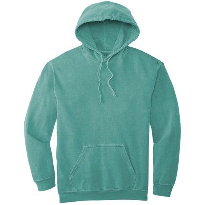 Custom Comfort Colors Ring Spun Hooded Sweatshirt - Seafoam Front View Custom Comfort Colors Ring Spun Hooded Sweatshirt - Seafoam Front View