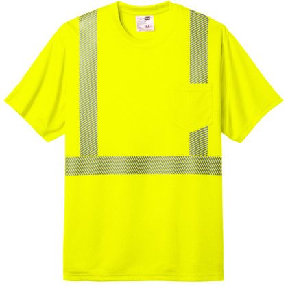 CUstom CornerStone Full Color ANSI 107 Class 2 Segmented Tape Tee - Safety yellow