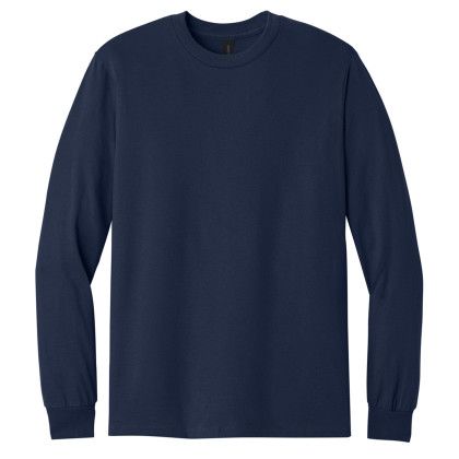 Custom Gildan - Heavy Cotton 100% Cotton Long Sleeve T-Shirt - Navy