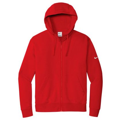 Custom Nike Club Fleece Sleeve Swoosh Full-Zip Hoodie - University Red Custom Nike Club Fleece Sleeve Swoosh Full-Zip Hoodie - University Red
