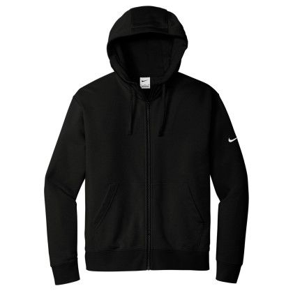 Custom Nike Club Fleece Sleeve Swoosh Full-Zip Hoodie - Black Custom Nike Club Fleece Sleeve Swoosh Full-Zip Hoodie - Black