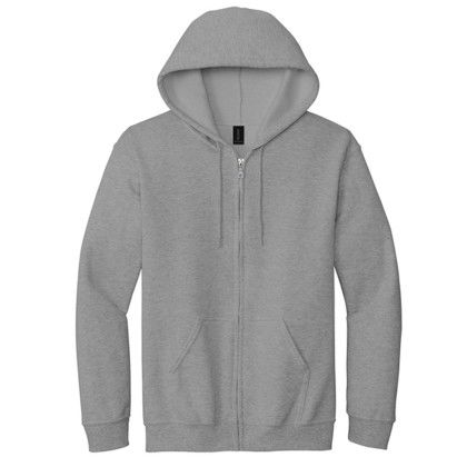 Custom Gildan Heavy Blend Full-Zip Hooded Sweatshirt - Sport Gray Custom Gildan Heavy Blend Full-Zip Hooded Sweatshirt - Sport Gray
