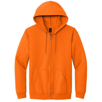 Custom Gildan Heavy Blend Full-Zip Hooded Sweatshirt - Safety orange Custom Gildan Heavy Blend Full-Zip Hooded Sweatshirt - Safety orange