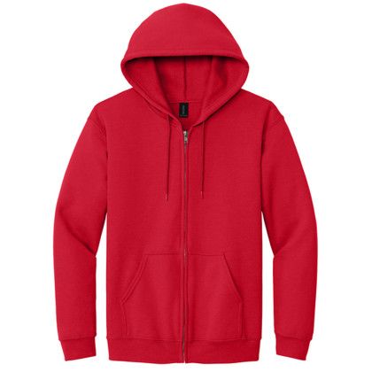 Custom Gildan Heavy Blend Full-Zip Hooded Sweatshirt - Red Custom Gildan Heavy Blend Full-Zip Hooded Sweatshirt - Red