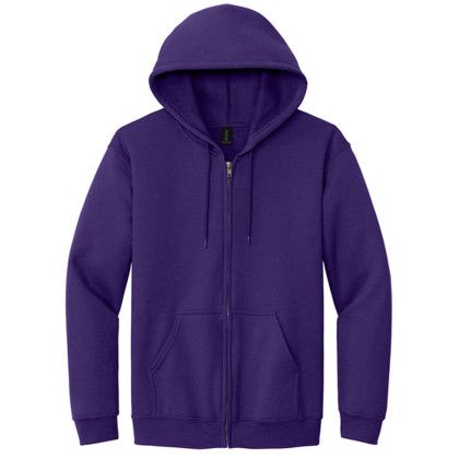 Custom Gildan Heavy Blend Full-Zip Hooded Sweatshirt - Purple Custom Gildan Heavy Blend Full-Zip Hooded Sweatshirt - Purple