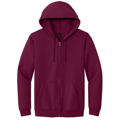 Custom Gildan Heavy Blend Full-Zip Hooded Sweatshirt - Maroon Custom Gildan Heavy Blend Full-Zip Hooded Sweatshirt - Maroon