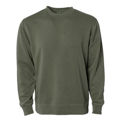 Custom Independent Trading Co. Full Color Midweight Pigment Dyed Crew Neck Sweatshirt - Army Custom Independent Trading Co. Full Color Midweight Pigment Dyed Crew Neck Sweatshirt - Army