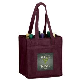 Vineyard Six Bottle Wine Bag - 4-Color Process-BURGUNDY Vineyard Six Bottle Wine Bag - 4-Color Process-BURGUNDY