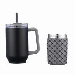 Custom 3-in-1 Stainless Steel 20 oz Tumbler and Can Cooler with handle - Black 