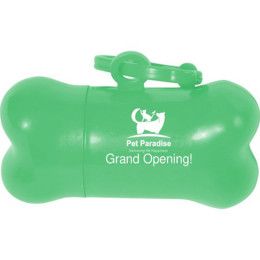 Custom Black Bone Shaped Pet Waste Bag Dispenser - Green Custom Black Bone Shaped Pet Waste Bag Dispenser - Green