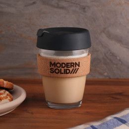 Custom 11.8 oz Glass & Cork To-Go Tumbler