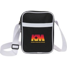 Custom Varsity Recycled Crossbody Bag - Black