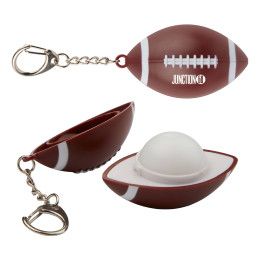 Custom Football SPF 15 Lip Balm Keychain - Brown Custom Football SPF 15 Lip Balm Keychain - Brown