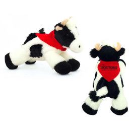 Custom 8" Mini Moo Cow With Imprinted Bandana Custom 8" Mini Moo Cow With Imprinted Bandana