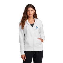 Custom Nike Full Color Women's Club Fleece Sleeve Swoosh Full-Zip Hoodie - White 