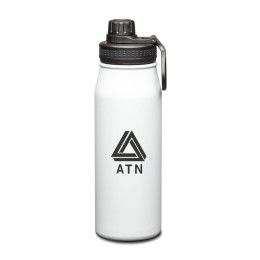 Custom Cienega SS Bottle with Twist Chug Lid - 27 oz - White