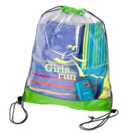 Custom Transparent Drawstring Bag - Lime Green Custom Transparent Drawstring Bag - Lime Green