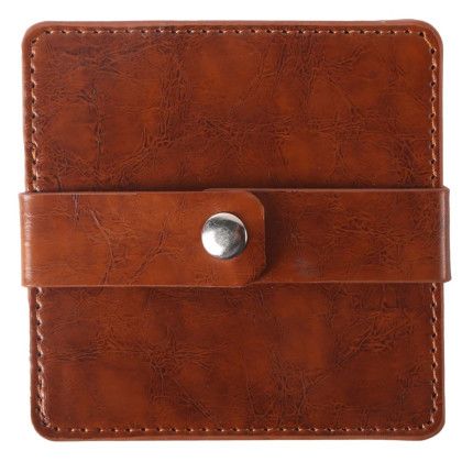 Custom Watson Square Pu Leather Coaster - Brown 