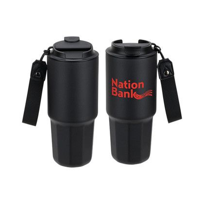Custom SENSO Dash 21 oz Vacuum Insulated Stainless Steel Tumbler with Hand Strap - Black Custom SENSO Dash 21 oz Vacuum Insulated Stainless Steel Tumbler with Hand Strap - Black