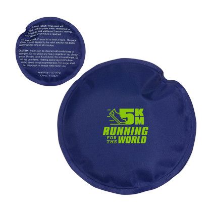 Custom Round Nylon-Covered Hot/Cold Pack - Navy blue Custom Round Nylon-Covered Hot/Cold Pack - Navy blue