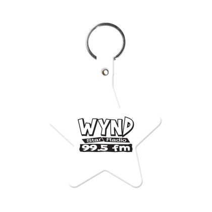 Custom Star Flexible Key Tag - White