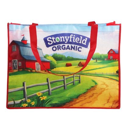 Custom Sublimated Large Non-Woven Shopping Tote - Red