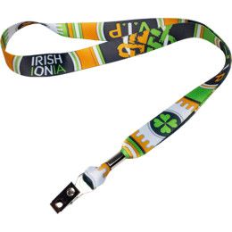 Custom 3/4" Heavy Weight Satin Lanyard - White Custom 3/4" Heavy Weight Satin Lanyard - White