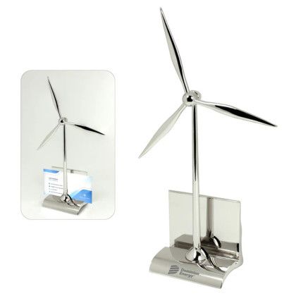 Custom Wind Turbine Card Holder - Silver Custom Wind Turbine Card Holder - Silver