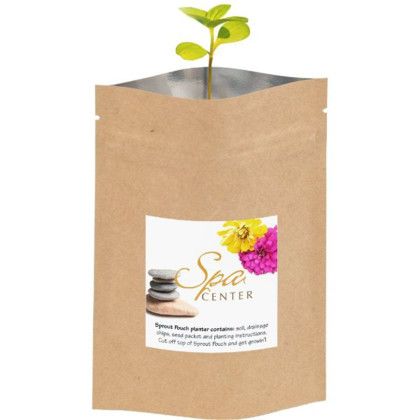 Custom 2 oz. Sprout Pouch - Brown Custom 2 oz. Sprout Pouch - Brown