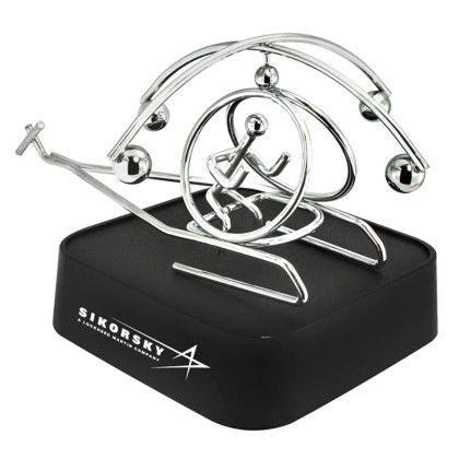 Custom Helicopter Magnetic Sculpture Block - Black with silver Custom Helicopter Magnetic Sculpture Block - Black with silver