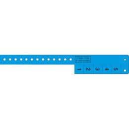 Custom Multi-Tab Vinyl Wristband with 5 Tabs - Neon blue