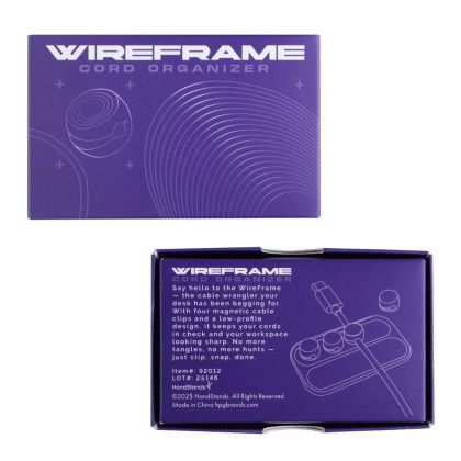 Custom Wire Frame Desktop Cable Organizer - Black Packaging View 