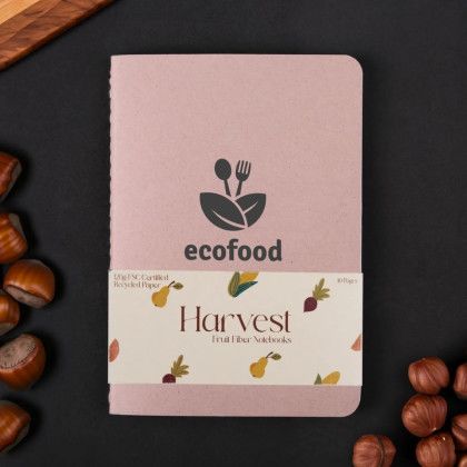 Custom Harvest Fruit Fiber Pocket Notebook - Hazelnut Lifestyle Custom Harvest Fruit Fiber Pocket Notebook - Hazelnut Lifestyle