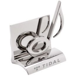 Custom Chrome Metal Business Card Holder - Music Note - Silver Custom Chrome Metal Business Card Holder - Music Note - Silver