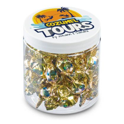 Custom 8 oz Jar of Fantasy Candy - Gold