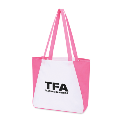 Custom Arlo Recycled rPET Tote - Pink Side View Custom Arlo Recycled rPET Tote - Pink Side View