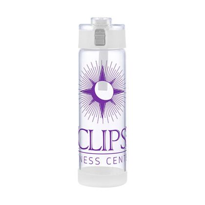 Custom Hector 22 oz Push-Button Glass Bottle - White Custom Hector 22 oz Push-Button Glass Bottle - White