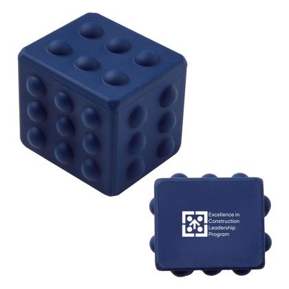 Custom Rectangle Push Pop Ball - Blue Custom Rectangle Push Pop Ball - Blue