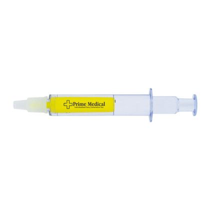 Custom Syringe Highlighter - Yellow Front View Custom Syringe Highlighter - Yellow Front View