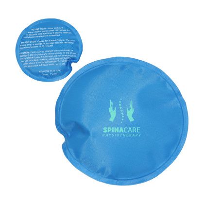 Custom Round Nylon-Covered Hot/Cold Pack - Blue Custom Round Nylon-Covered Hot/Cold Pack - Blue