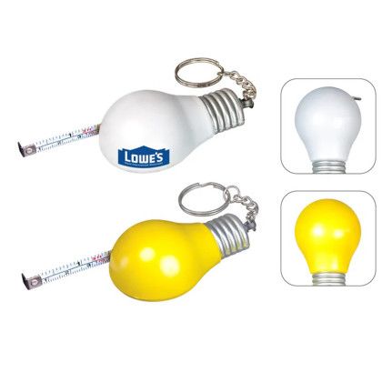 Custom Light Bulb Measuring Tape Keychain Custom Light Bulb Measuring Tape Keychain