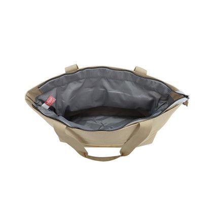 Custom Rio Extendable Polyester Zippered Tote - Khaki - Open view Custom Rio Extendable Polyester Zippered Tote - Khaki - Open view