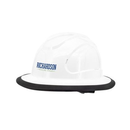 Custom The Judge 6-point Ratchet Type I Full Brim Hard Hat - White Custom The Judge 6-point Ratchet Type I Full Brim Hard Hat - White
