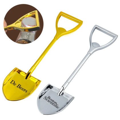 Custom Metal Shovel Bottle Opener - Gold Custom Metal Shovel Bottle Opener - Gold