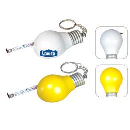 Custom Light Bulb Measuring Tape Keychain Custom Light Bulb Measuring Tape Keychain